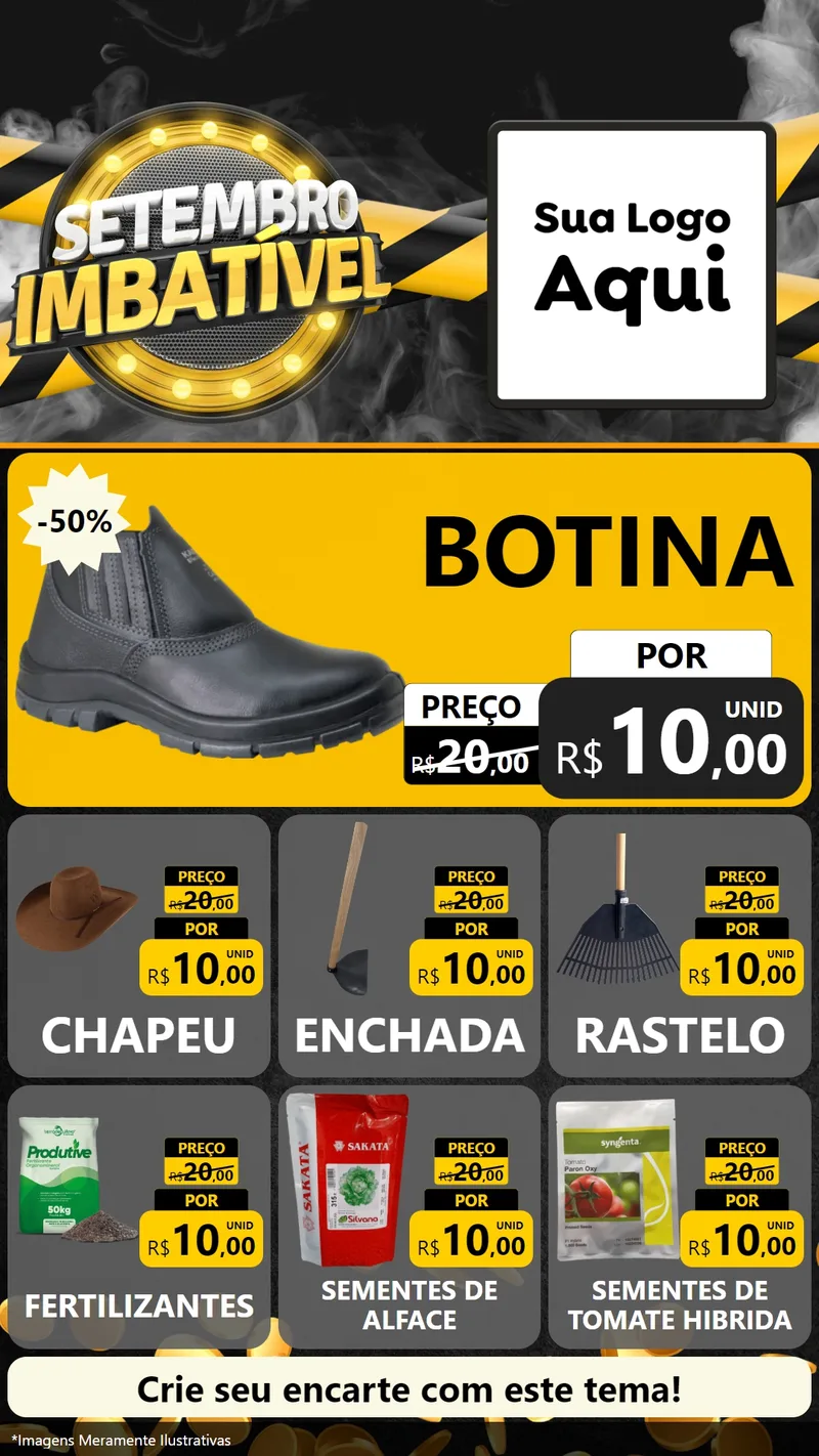 Modelo de Rede Social para Stories com o tema Setembro Imbatível para Agropecuária