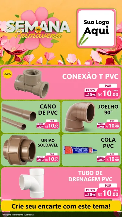 Modelo de TV para TV Vertical com o tema Semana da Primavera para Tubos e conexões