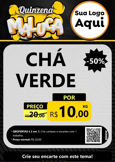 Modelo de Cartaz para Cartaz A4 Vertical com o tema Quinzena Maluca para Produtos Naturais