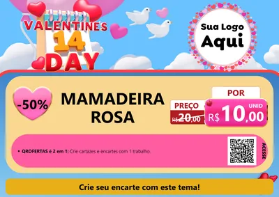 Modelo de Cartaz para Cartaz A4 Horizontal com o tema Valentine's Day para Bebês