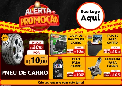 Modelo de Encarte para Encarte A4 Horizontal com o tema Alerta de Promoção para Auto peças