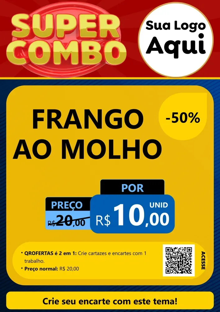 Modelo de Cartaz para Cartaz A4 Vertical com o tema Super Combo para Restaurante