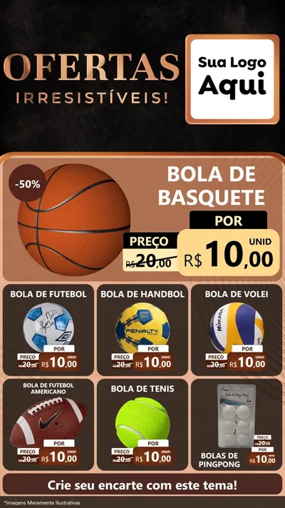 Modelo de Rede Social para Stories com o tema Ofertas Irresistíveis! para Artigos Esportivos