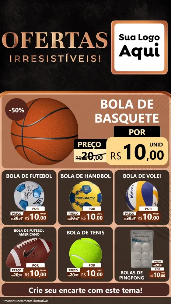 Modelo de Rede Social para Stories com o tema Ofertas Irresistíveis! para Artigos Esportivos