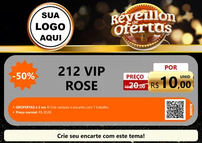 Modelo de Cartaz para Cartaz A4 Horizontal com o tema Réveillon de Ofertas para Perfumes
