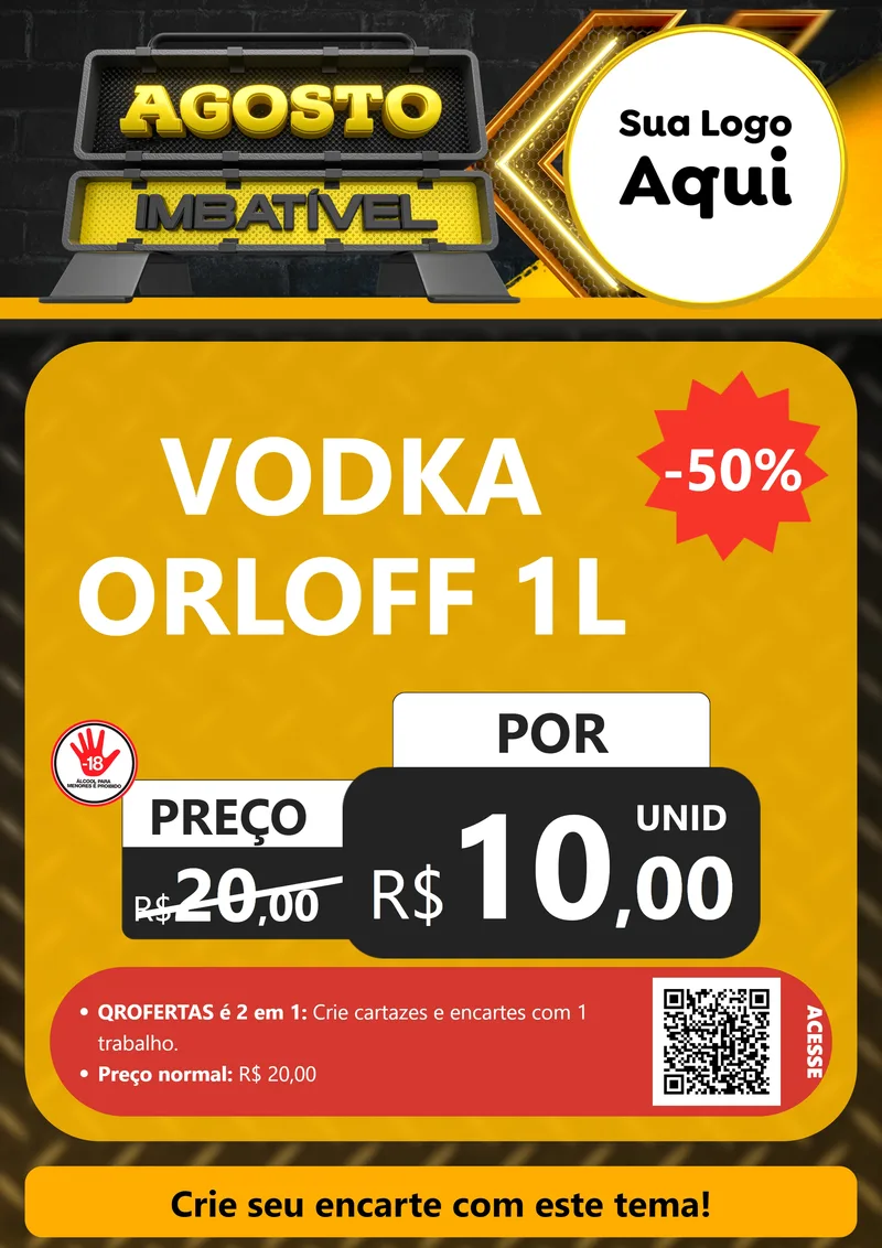 Modelo de Cartaz para Cartaz A4 Vertical com o tema Agosto Imbatível para Distribuidora de bebidas