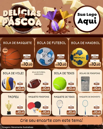 Modelo de Rede Social para Feed Instagram com o tema Delícias de Páscoa para Artigos Esportivos
