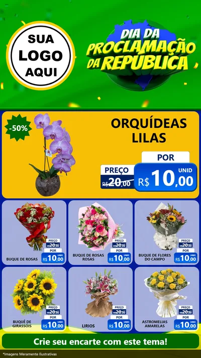 Modelo de Rede Social para Stories com o tema Dia Da Proclamação Da República para Floricultura e jardim
