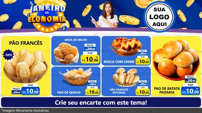 Modelo de TV para TV Horizontal com o tema Janeiro da Economia para Padaria