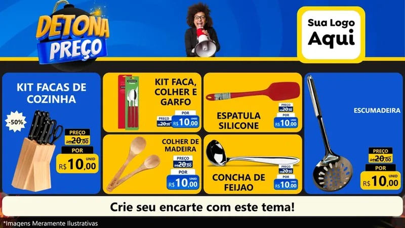 Modelo de TV para TV Horizontal com o tema Detona Preços para Utilidades Domésticas