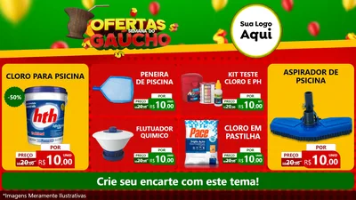 Modelo de TV para TV Horizontal com o tema Ofertas Semana Do Gaúcho para Produtos para Piscina