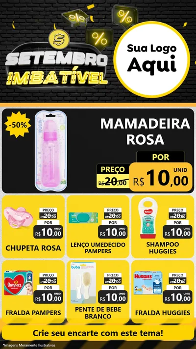 Modelo de Rede Social para Stories com o tema Setembro Imbatível para Bebês
