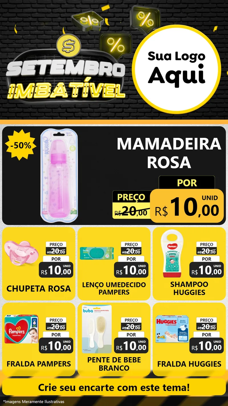 Modelo de Rede Social para Stories com o tema Setembro Imbatível para Bebês