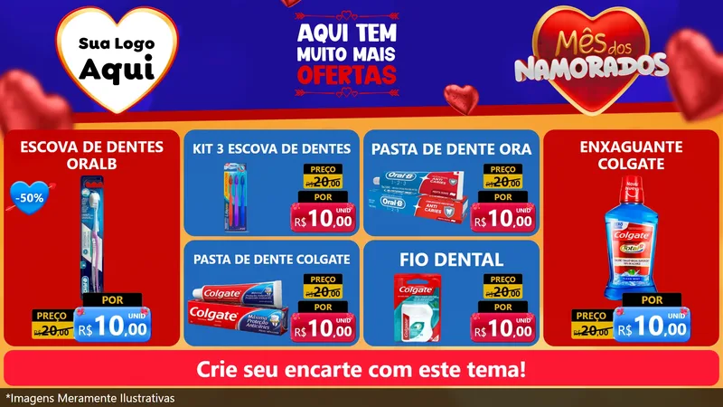 Modelo de TV para TV Horizontal com o tema Mês dos Namorados para Higiene Pessoal