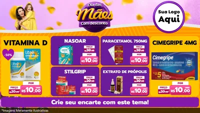 Modelo de TV para TV Horizontal com o tema Dia das Mães com Desconto para Farmácia