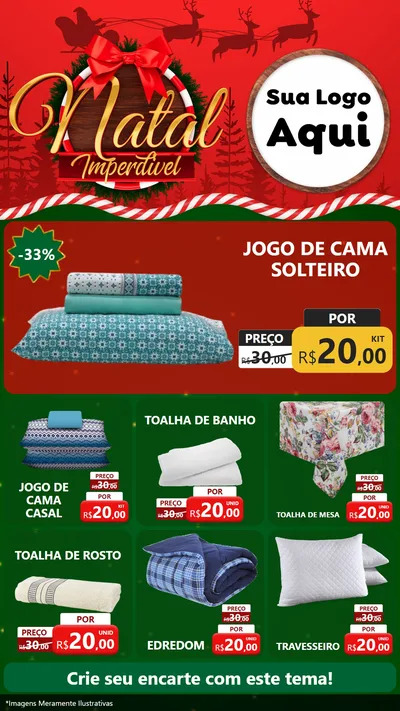 Modelo de Rede Social para Stories com o tema Natal Imperdível para Cama, Mesa e Banho