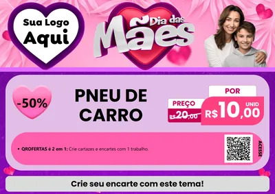 Modelo de Cartaz para Cartaz A4 Horizontal com o tema Dia das Mães para Auto peças