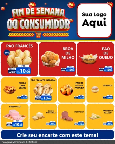 Modelo de Rede Social para Feed Instagram com o tema Fim de Semana do Consumidor para Padaria