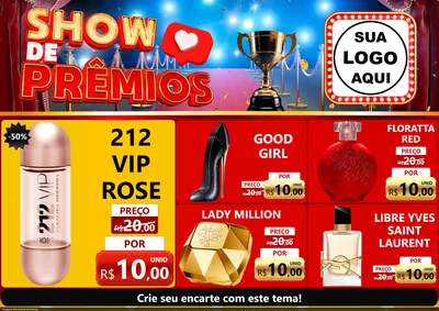 Modelo de Encarte para Encarte A4 Horizontal com o tema Show de Prêmios para Perfumes
