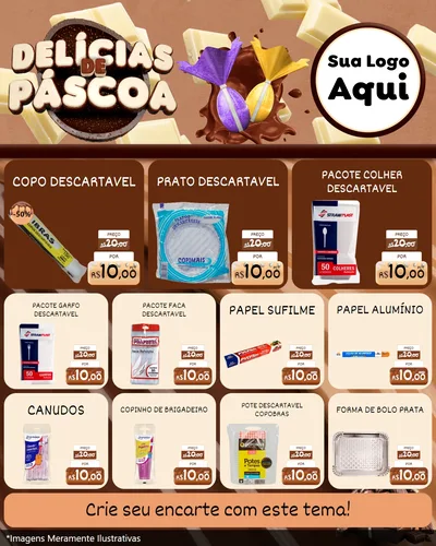 Modelo de Rede Social para Feed Instagram com o tema Delícias de Páscoa para Embalagens