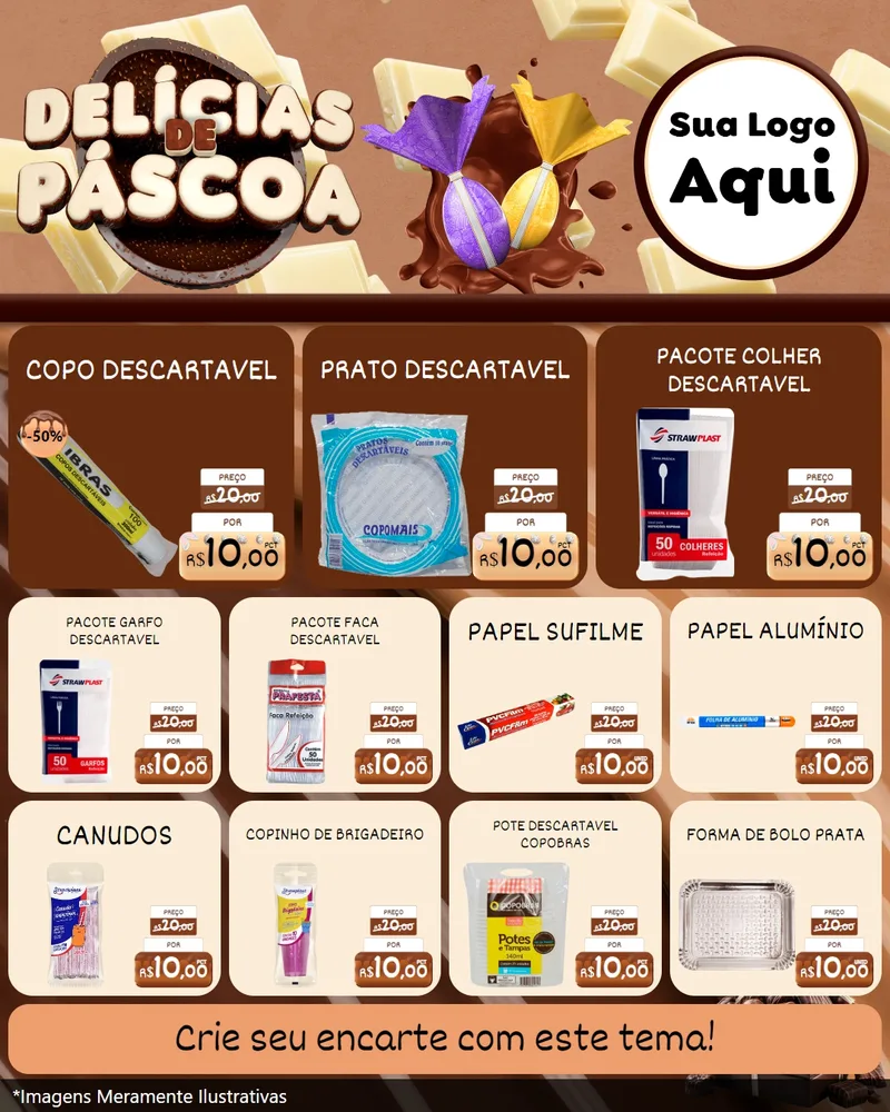 Modelo de Rede Social para Feed Instagram com o tema Delícias de Páscoa para Embalagens