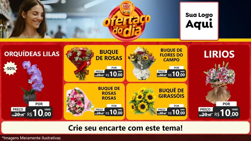 Modelo de TV para TV Horizontal com o tema Ofertaço Do Dia para Floricultura e jardim