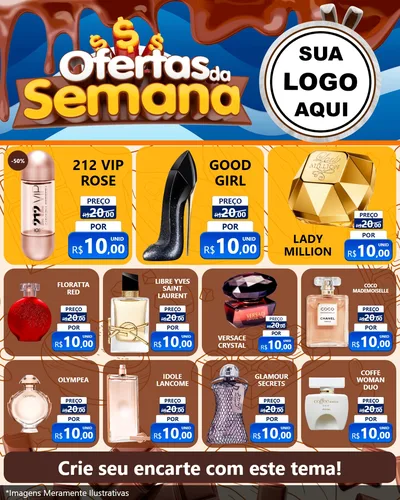 Modelo de Rede Social para Feed Instagram com o tema Ofertas da Semana - Páscoa para Perfumes