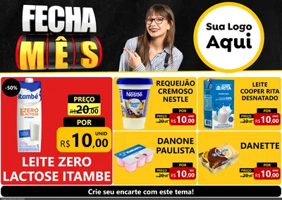 Modelo de Encarte para Encarte A4 Horizontal com o tema Fecha Mês para Frios e Laticínios