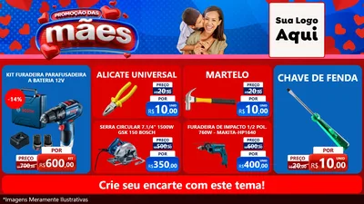 Modelo de TV para TV Horizontal com o tema Promoção das Mães para Maquinas e Ferramentas