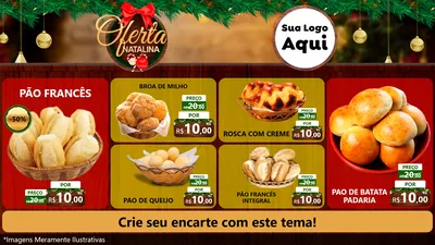 Modelo de TV para TV Horizontal com o tema Ofertas Natalina para Padaria