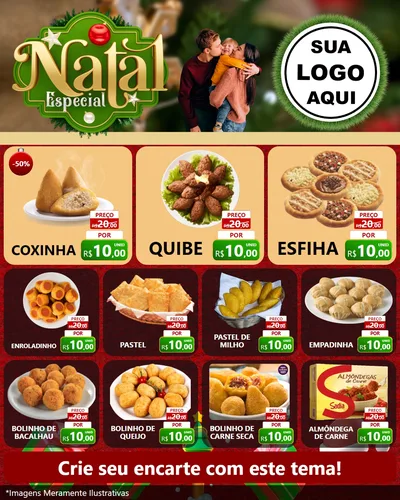 Modelo de Rede Social para Feed Instagram com o tema Natal Especial para Salgadaria
