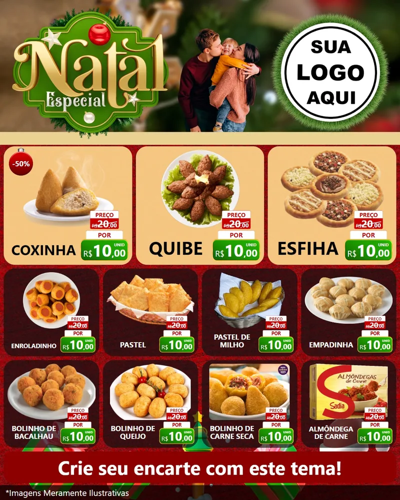 Modelo de Rede Social para Feed Instagram com o tema Natal Especial para Salgadaria