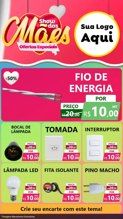 Modelo de Rede Social para Stories com o tema Show das Mães - Ofertas Especiais para Materiais Elétricos
