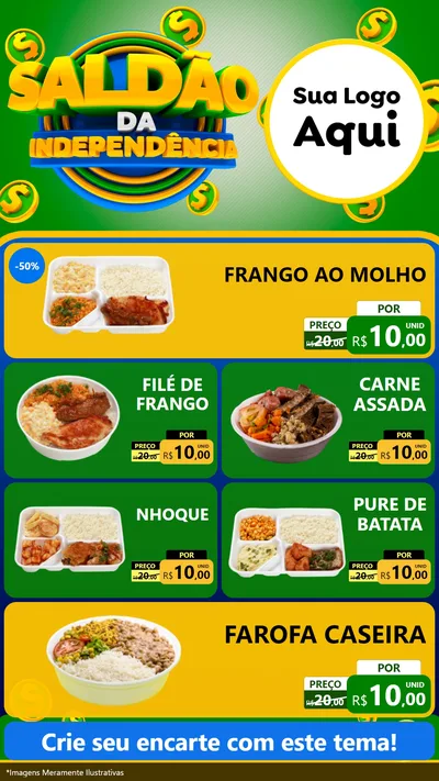 Modelo de TV para TV Vertical com o tema Saldão da Indepêndencia para Restaurante