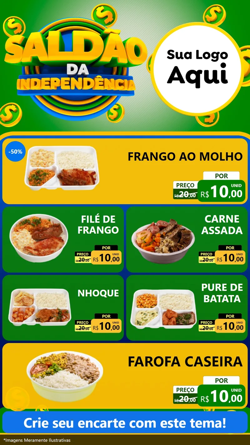 Modelo de TV para TV Vertical com o tema Saldão da Indepêndencia para Restaurante