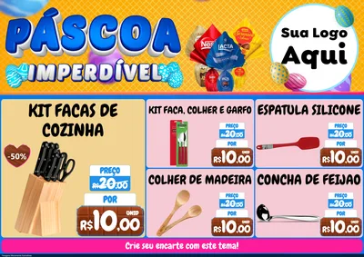 Modelo de Encarte para Encarte A4 Horizontal com o tema Páscoa Imperdível para Utilidades Domésticas