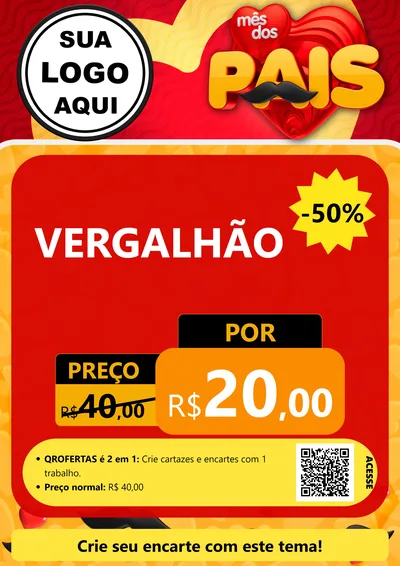 Modelo de Cartaz para Cartaz A4 Vertical com o tema Mês Dos Pais para Ferragens