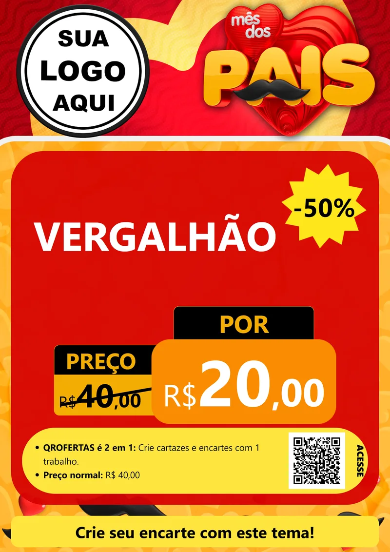 Modelo de Cartaz para Cartaz A4 Vertical com o tema Mês Dos Pais para Ferragens