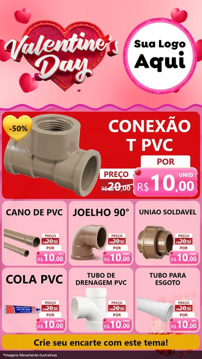 Modelo de Rede Social para Stories com o tema Valentine's Day para Tubos e conexões