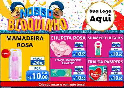 Modelo de Encarte para Encarte A4 Horizontal com o tema Nosso Bloquinho para Bebês