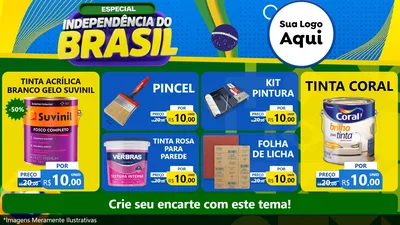 Modelo de TV para TV Horizontal com o tema Especial Independência do Brasil para Tintas e Ferramentas