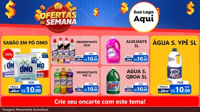 Modelo de TV para TV Horizontal com o tema Ofertas Da Semana para Produtos de Limpeza