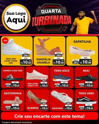 Modelo de Rede Social para Feed Instagram com o tema Quarta Turbinada para Calçados