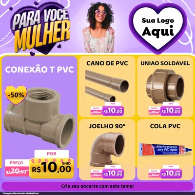 Modelo de Rede Social para Feed Facebook com o tema Para Você, Mulher para Tubos e conexões