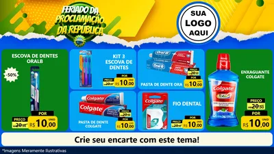 Modelo de TV para TV Horizontal com o tema Feriado da Proclamação da República para Higiene Pessoal