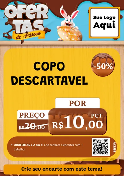 Modelo de Cartaz para Cartaz A4 Vertical com o tema Ofertas de Páscoa para Embalagens