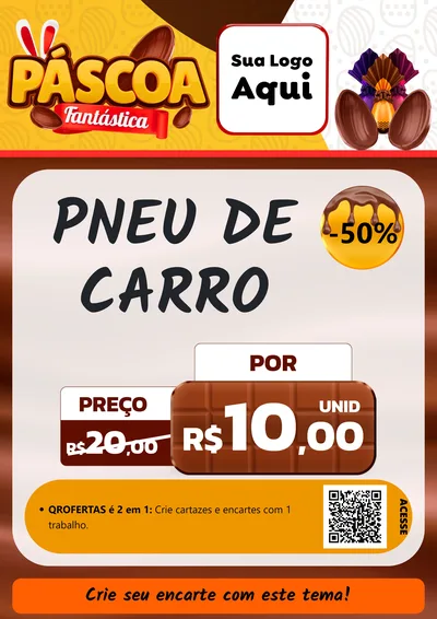 Modelo de Cartaz para Cartaz A4 Vertical com o tema Páscoa Fantástica para Auto peças