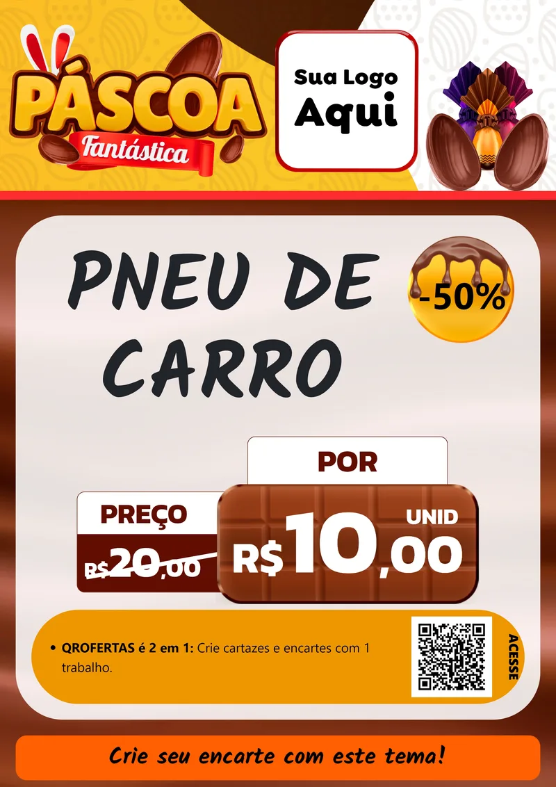 Modelo de Cartaz para Cartaz A4 Vertical com o tema Páscoa Fantástica para Auto peças