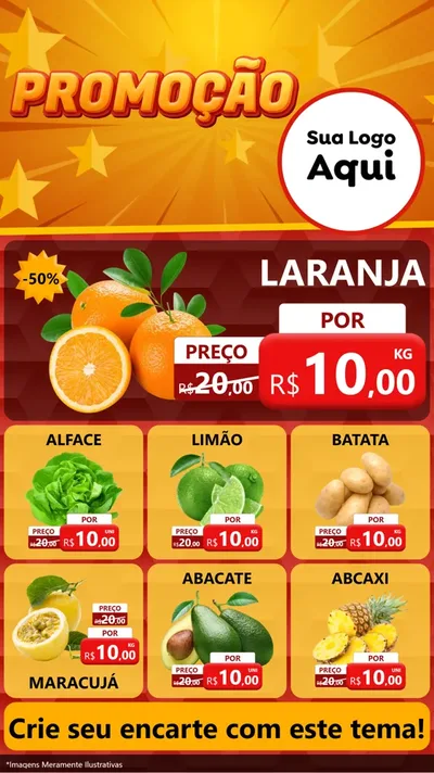 Modelo de Rede Social para Stories com o tema Promoção para Hortifrúti