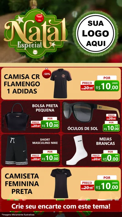 Modelo de TV para TV Vertical com o tema Natal Especial para Roupas e acessórios